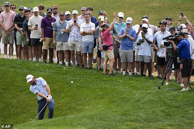 It wasn't without stress as the American found the left rough off the 18th tee