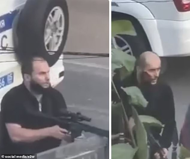 Grabs from footage taken by bystanders appears to show two of the attackers