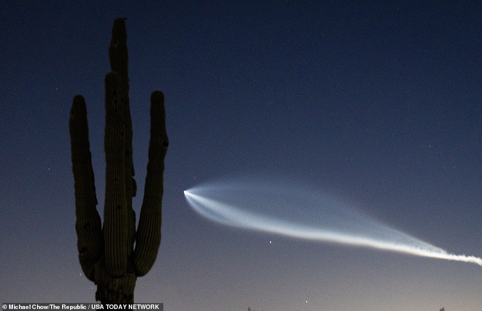 The first stage booster used in the California mission had already been used 11 times in missions for Starlink, the German Military and the US Space Development Agency. Shortly after lifting the rocket from its launch platform, the primary booster detached and made its way back down towards a waiting platform. About eight minutes after takeoff the booster touched down on a SpaceX drone-ship called 'Of Course I Still Love You '.