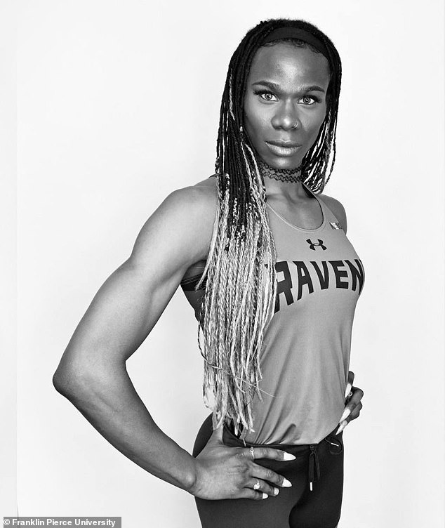 Telfer competed on the men's team at Franklin Pierce University in New Hampshire from 2016 to 2018, even though she identified as a woman