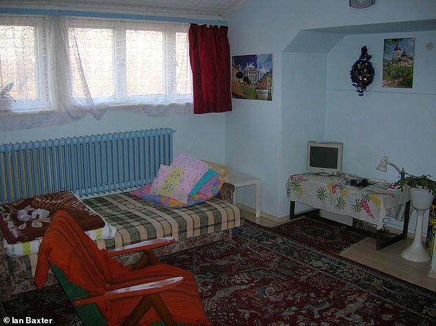 One of the rooms inside the villa is seen in this photograph