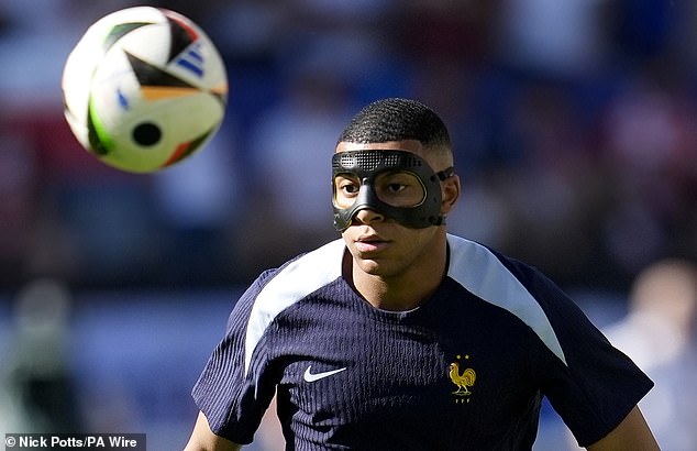 Mbappe has to wear a mask during games due to breaking his nose in his side's opening match