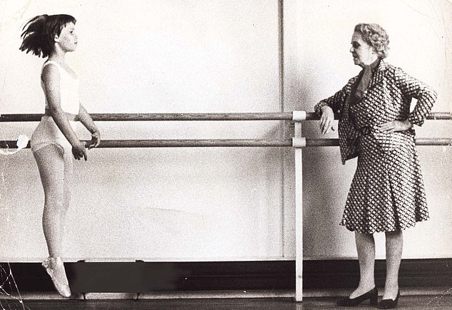 Lady Sarah Chatto seen at a ballet class in Hammersmith, West London, in 1974. The image was taken by her father Lord Snowdon. She was receiving instruction from Dame Ninette de Valois, the founder of the Royal Ballet School