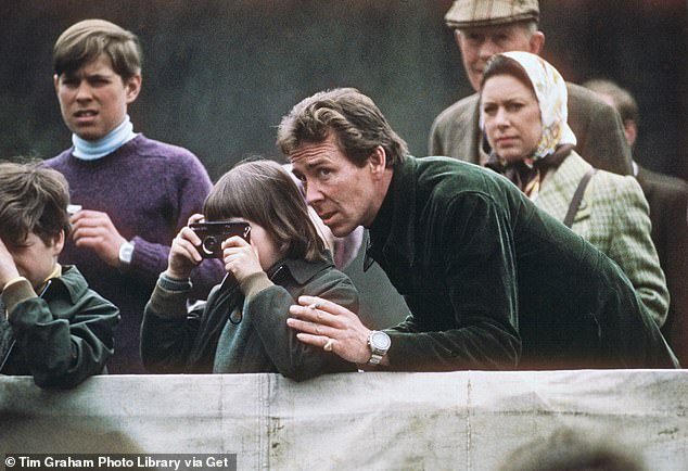 Lady Sarah takes a photograph alongside her father at Windsor in 1978