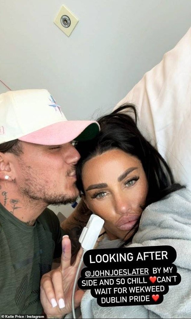 Katie Price looked less than bothered on Wednesday after her Mucky Mansion was repossessed by court bailiffs, as she shared a loved-up selfie with her boyfriend JJ Slater following her staggering 17th boob job