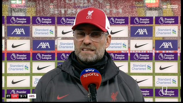 Klopp came after Keane after he heard the final few words from the Irishman's analysis of their 3-1 win against Arsenal