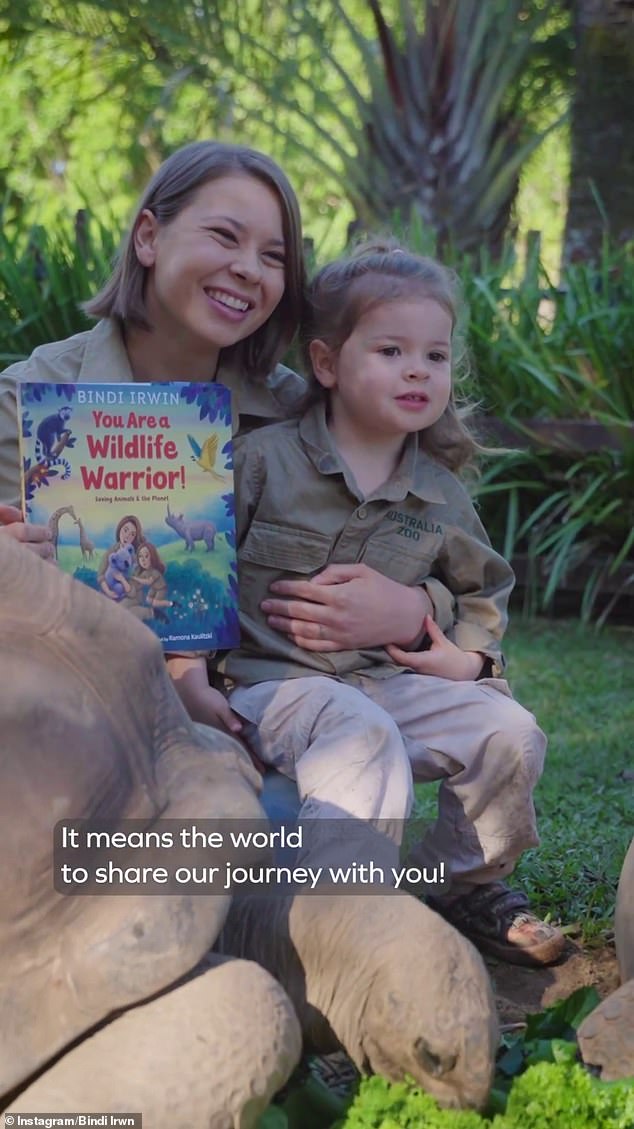 Sharing an adorable clip with her followers, Bindi said: 'Today is one of the very best days of my entire life. I officially get to share with you my new children's book, You Are a Wildlife Warrior! Woohoo! Crikey!'