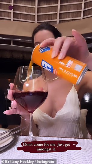 Brittany Hockley, 36, (pictured) has shared her take on a bizarre drink combination that is sweeping social media