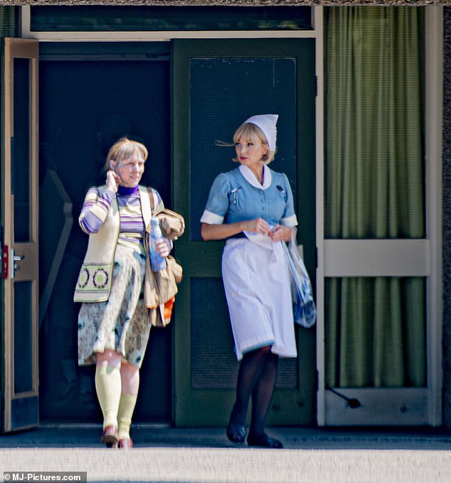 Call The Midwife star Helen George has been spotted filming scenes for series 14 for the first time, after her on-screen husband Olly Rix was written out of the BBC show