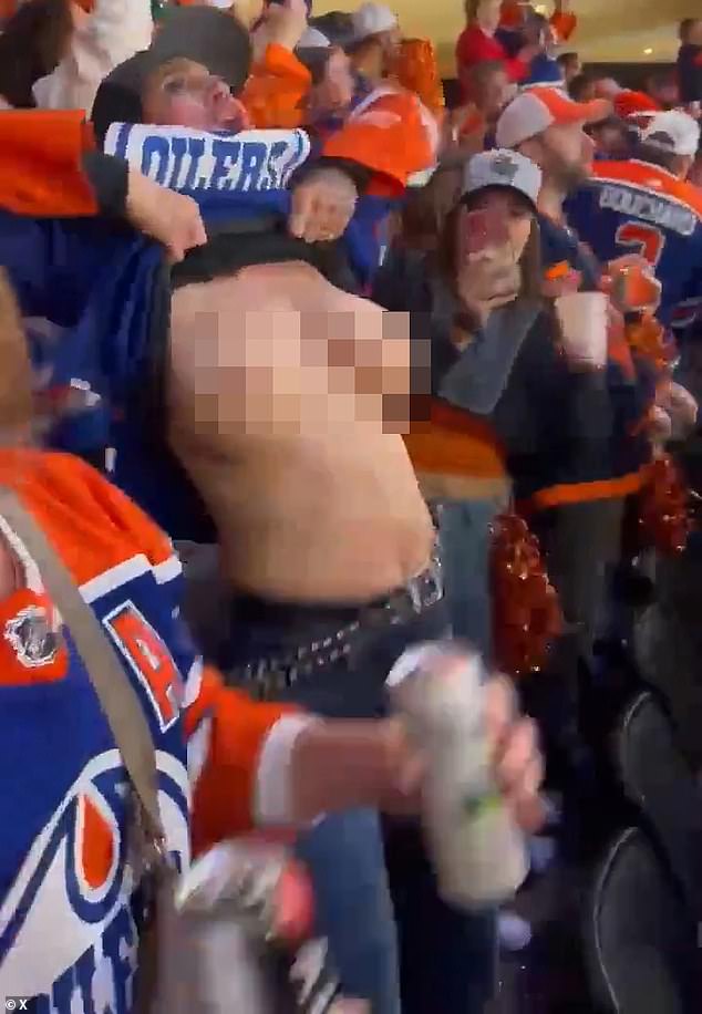 Flynn flashed her breasts during the Oilers' Game 5 matchup in the NHL Conference Finals