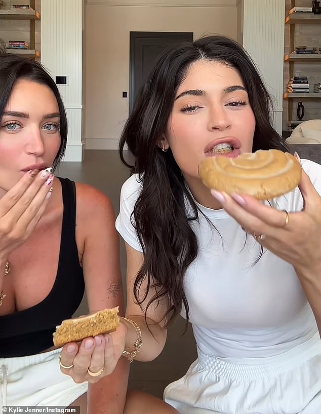 However, after the fourth cookie, Jenner revealed, 'I'm getting ill,' as she struggled to indulge in anymore dessert