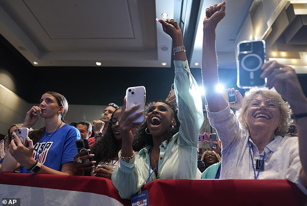 Supporters of President Joe Biden cheer as he arrived at the Atlanta watch party location, while other members of his party collectively worried about his uneven debate performance
