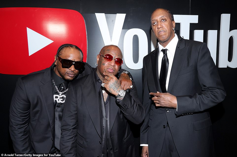 Two-time Grammy winner DJ Jazzy Jeff (L) caught up with Birdman (M) and his Cash Money Records co-founder Ronald 'Slim' Williams (R) at the ceremony