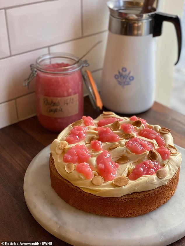 On the menu: rhubarb, custard and almond cake at Lannan Bakery in Edinburgh