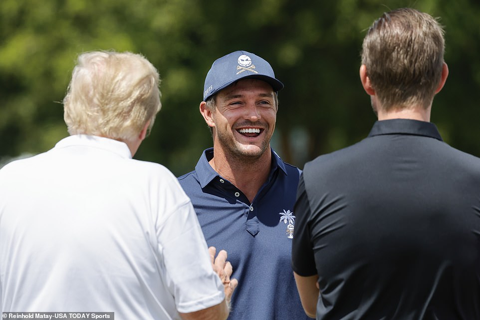 The former President also sent DeChambeau a message of congratulations after he won the U.S. Open for the second time in his career before things seemed to get boozy. 'You have it all, you have the long ball and everything else,' Trump said in a short video shared to Instagram by his attorney, Alina Habba. Trump can also be heard quoting someone in the clip who had told him DeChambeau could be compared to the golfing great, Arnold Palmer.