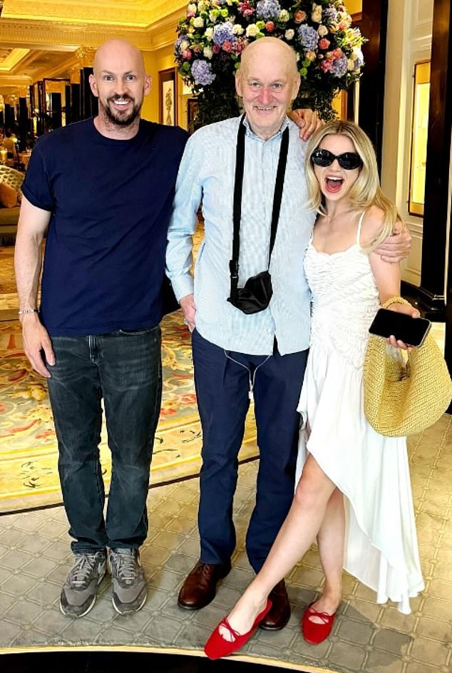 Brewdog tycoon James Watt and Georgia Toffolo with his father Jim at The Dorchester Hotel