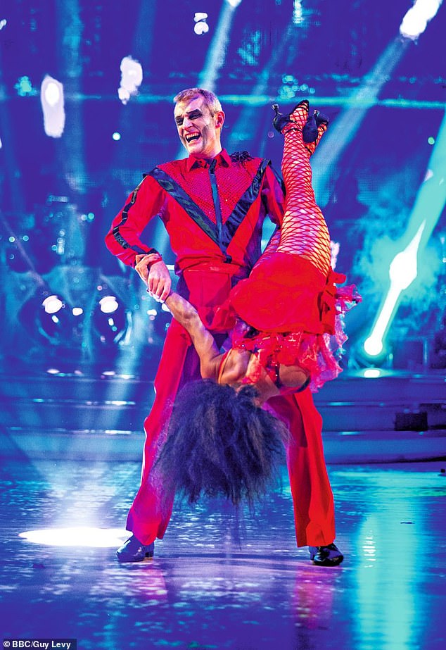 Saying: 'I mean, who would pass up the chance to learn how to dance properly?' before quipping she'd ask a Strictly pro before Jeremy for dancing advice (Jeremy pictured on the show with pro partner Karen Hauer)