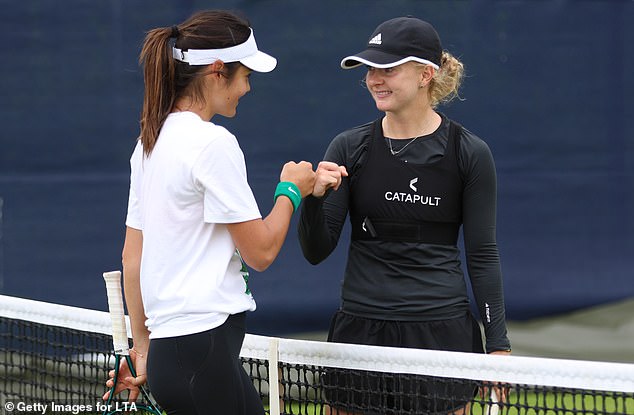 Jones (right) and Raducanu are interested in studying at Oxford after they finish playing