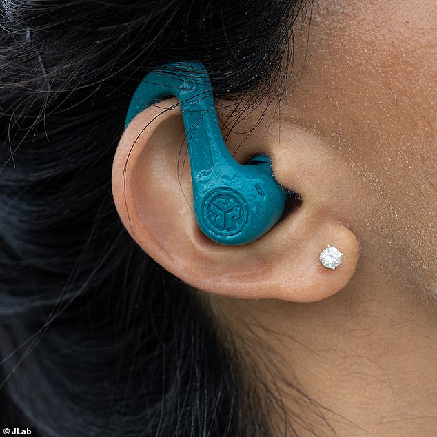 The new JLab earbuds are available in a variety of stylish colors, including charcoal, pink, cobalt, and teal