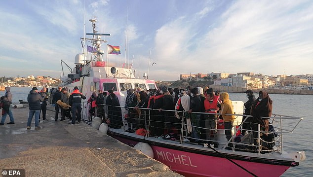 The MV Louise Michel (pictured) - a rescue ship funded by Banksy - was seized in Lampedusa last year after Italy's coast guard said the boat had disobeyed its instructions to head to Sicily