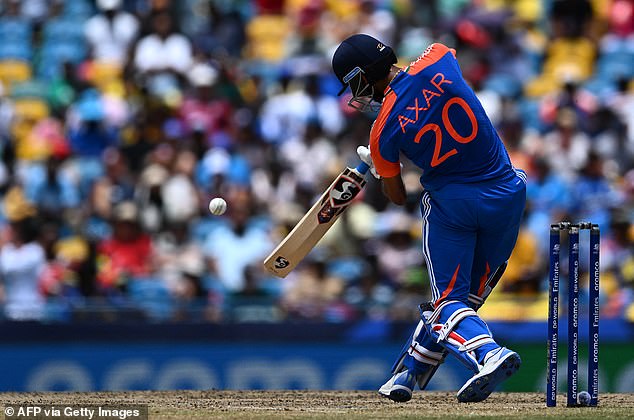 Kohli scored 76 with 59 balls while Axar Patel (pictured) supported with 47 from 31