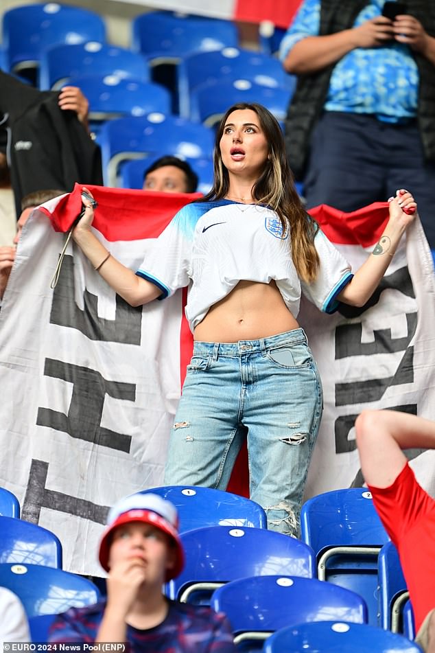 England fans gathered inside the ground in Gelsenkirchen for the knock-out encounter