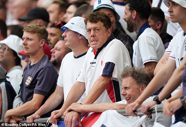 Among anxious England fans in the Arena AufSchalke was social media favourite Andy Milne