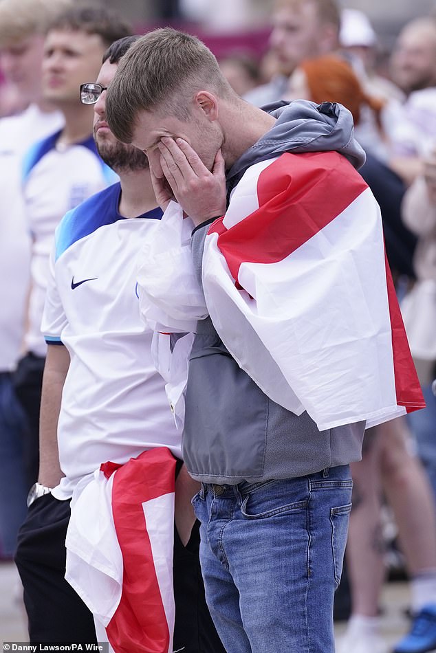 Cheers turned to tears after Slovakia's opening goal for fans at Millennium Square, Leeds