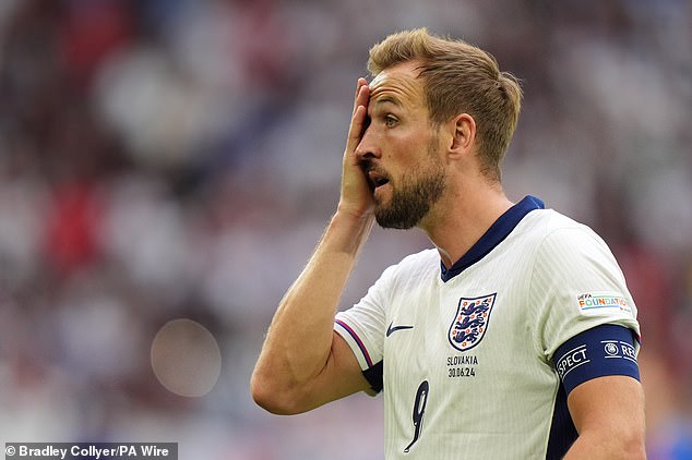 England captain Harry Kane showed his despair after England went a goal down