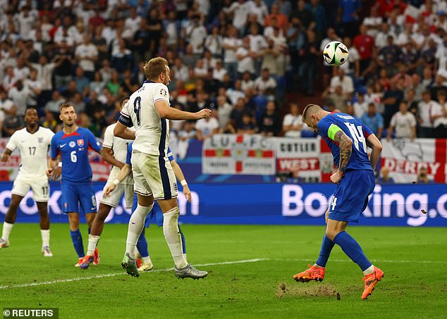 England captain Harry Kane's header put England into the lead in extra-time against Slovakia