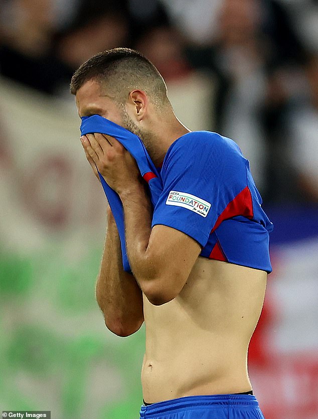 Slovakia's David Hancko showed his upset after his country's elimination from Euro 2024