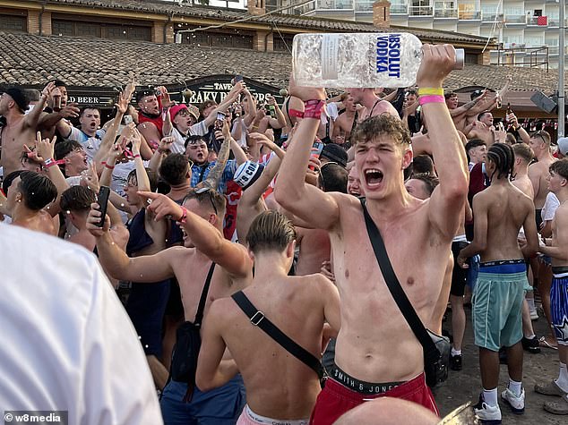 There were wild celebrations in Magaluf as Brits took a pause from their holiday to watch the heart-stopping game