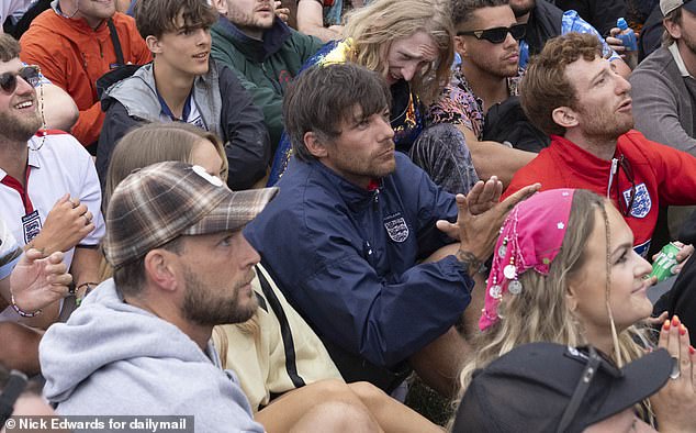 Louis Tomlinson and his sister Lottie delighted England fans at the Glastonbury Festival on Sunday, ensuring they wouldn't miss out on the Three Lions' last-16 tie against Slovakia