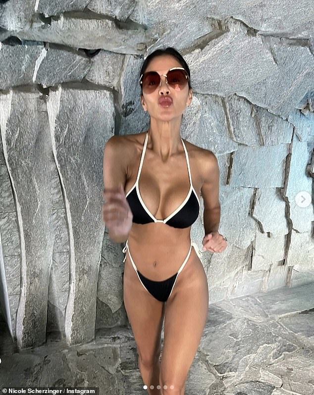 The American star posed for a series of jaw-dropping snaps in front of a stone wall