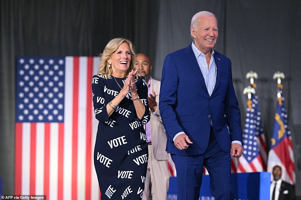 But when Biden attended a rally in Raleigh, North Carolina , on Friday, he seemed like a different man. Jill Biden called it an 'amazing' event. During it, he admitted his debate performance wasn't ideal, but insisted he is staying put in the race. The crowed of more than 2,000 cheered him on. His defiant announcement came alongside the one person likely standing between him and a potentially historic decision to step aside: His wife Jill. Even though she knows he had a bad night at the first presidential debate, she is standing stubbornly at her husband's side and fighting back against the fears he will lose November's contest to Donald Trump.