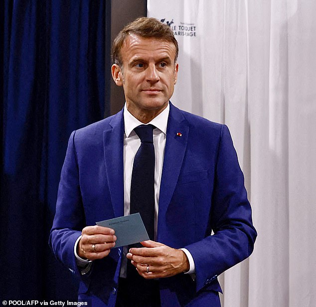 Incumbent president Emmanuel Macron's centrist alliance languishing in a distant third on just 20% of the first round vote