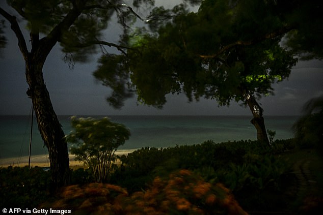 Strong winds blow in Bridgetown, Barbados on July 1, 2024 as Hurricane Beryl approaches