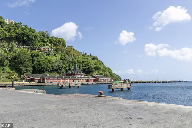 Grenadines Wharf lies vacant after ferries were sent to safer harbors ahead of Hurricane Beryl, in Kingstown, St. Vincent and the Grenadines on Sunday, June 30, 2024