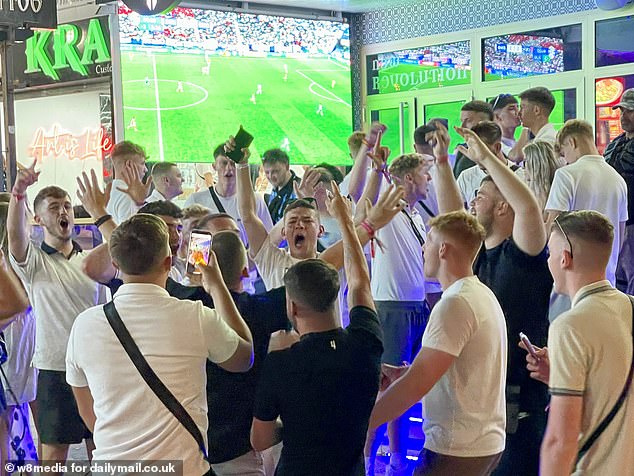 England fans roared as the final whistle blew - with a 2-1 win booking the Three Lions a place in the Euros quarter finals