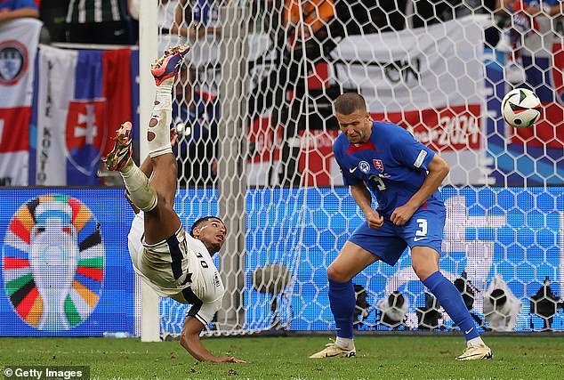 Jude Bellingham scored an acrobatic overhead kick to set up the Three Lions' comeback