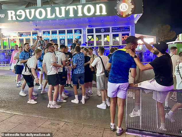 Fans wore their England strips out last night as they cheered on their team. They carried on celebrating out in the street when the match was over