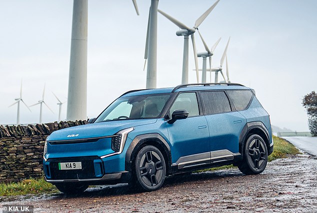 As well as getting heavier, new models like this Kia EV9 are much longer and wider than cars that preceded it. The average model sold in the UK is growing 1cm wider every two years, studies have found