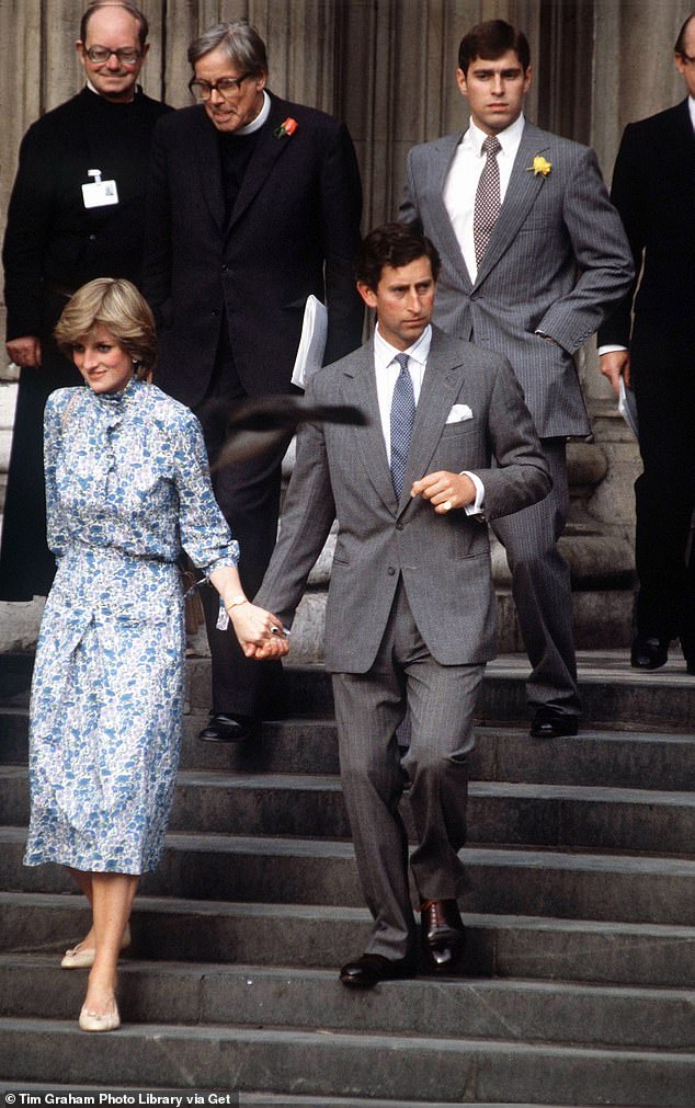 Prince Charles and Lady Diana Spencer leave St Paul's Cathedral following their final wedding rehearsal, July 27, 1981