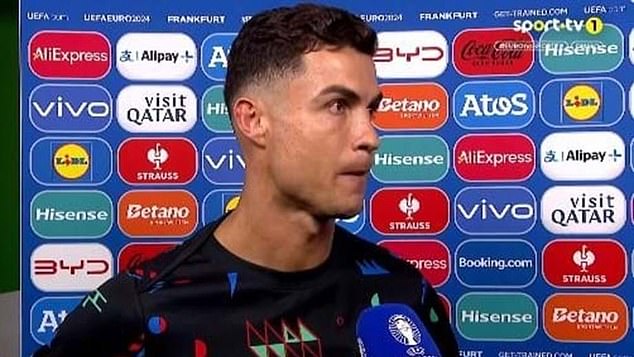 Ronaldo stormed out of an interview with Sport TV after the game as he was still too upset after his penalty miss, despite his team winning