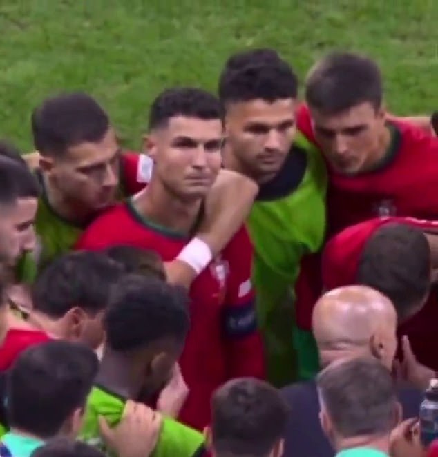 Video footage appears to show Ronaldo looking up into the stands and seeing his mother weeping