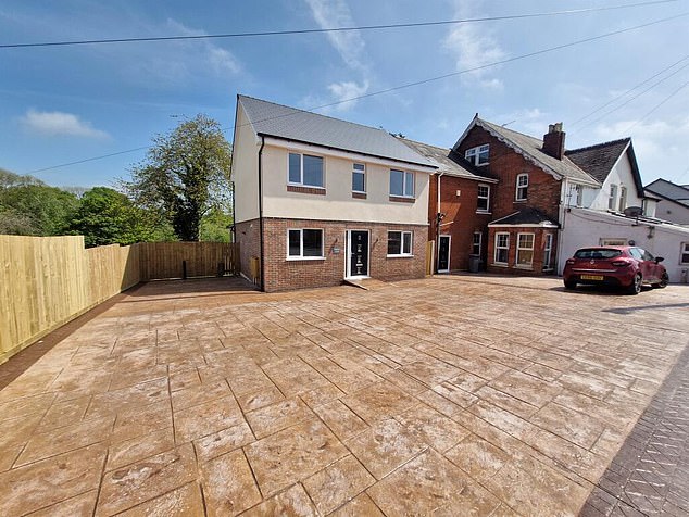 Newly-built Honeysuckle Lodge in Cwmbran, South Wales, has just an ugly, brown, shiny driveway and neighbours are already sick of the sight of it