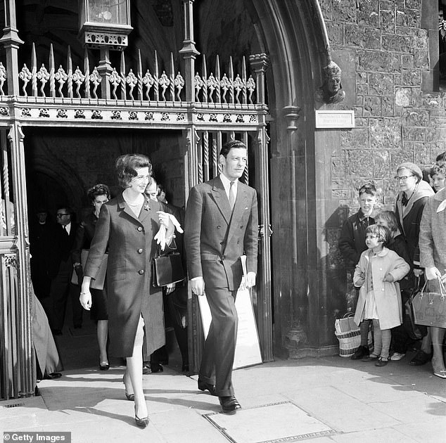Princess Alexandra and Angus leave their wedding rehearsal at Westminster Abbey, April 23, 1963
