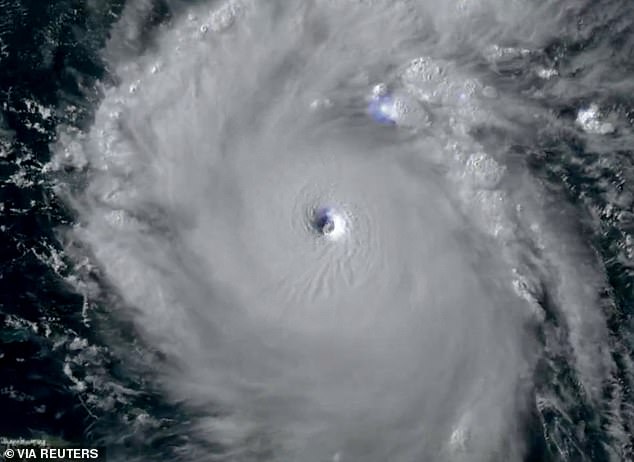 Satellite imagery provided by GOES-16 satellite shows Hurricane Beryl over the Caribbean Sea on July 1, 2024