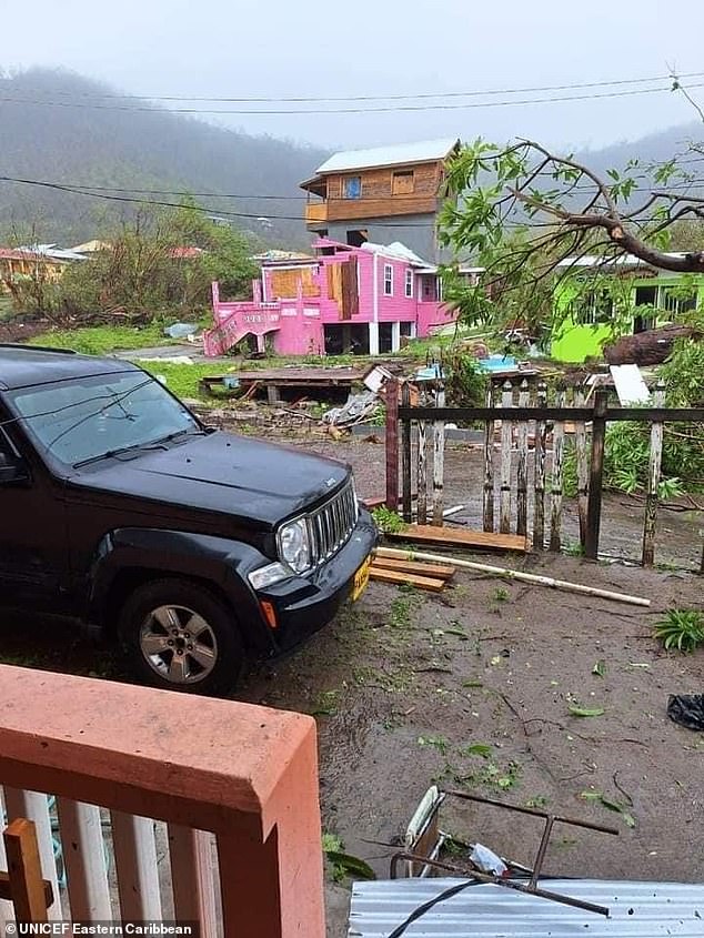 Hurricane Beryl left a path of damage in Carriacou, Grenada on July 1, 2024 after battering the island