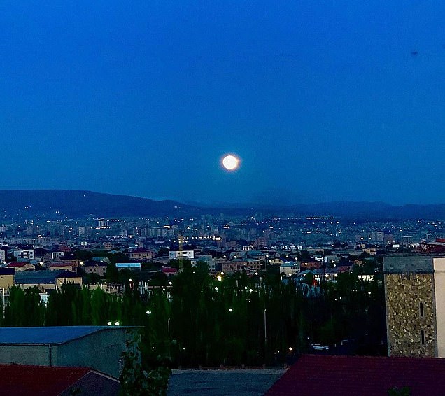 We used shadows and the position of the moon in images uploaded to her Instagram story to work out that her living room window faced eastwards over Yerevan's northern suburbs